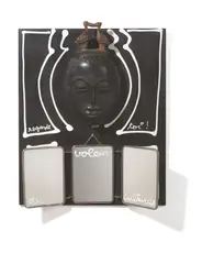 regarde toi! voleur de cultures by Ben Vautier, 1990, Holzmaske, Spiegel und Acryl auf Holz, sold Dec 2022