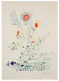 Fleurs (for UCLA) by Pablo Picasso, 1961, Color lithograph on Arches, sold Mar 2011