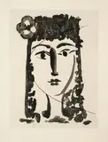 Pablo Picasso, Femme a la Mantille avec une Feur (from Le Carmen des Carmen), 1949, Aquatint