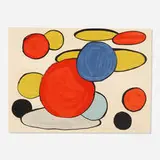 Grey Ellipse from the Our Unfinished Revolution portfolio by Alexander Calder, 1976, lithograph in colors, sold Nov 2020