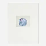 Donald Baechler, Blue Muffin, 1999, soft-ground etching and aquatint printed on Magnani Pescia paper