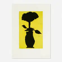 Donald Baechler, Flower, 2005, drypoint and aquatint in colors on Somerset