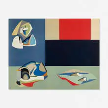 Jean Hélion, Composition, 1939, lithograph in colors