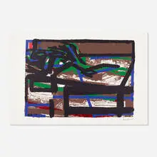 Frank Auerbach, Reclining Figure II, 1966, screenprint in colors