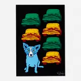 Junkyard Dog by George Rodrigue, 1993, screenprint in colors, sold Nov 2020