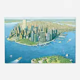 Richard Haas, Manhattan View, Governor's Island, 1999, etching in colors