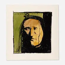 Leonard Baskin, Short Bull Sioux, 1972-73, lithograph in colors on Arches