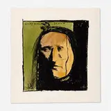 Leonard Baskin, Short Bull Sioux, 1972-73, lithograph in colors on Arches