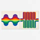 Julio Le Parc, Two untitled works from La Longue Marche, 1974, screenprint in colors