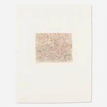 Mark Tobey, Crowded City from the Homage to Tobey portfolio, 1974, lithograph in colors on Japon nacre