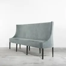 Chahan Minassian, Gondola banquette, 2005, suede, cerused oak