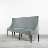 Chahan Minassian, Gondola banquette, 2005, suede, cerused oak