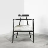 Paul McCobb, lounge chair, 1951, lacquered birch, horse hide