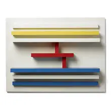 Ron Kostyniuk, Structurist Relief, 1968, oil on panel with Plexiglas