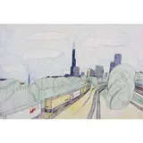 Wesley Willis, The Chicago Skyline Looking Off The 18th Street Bridge