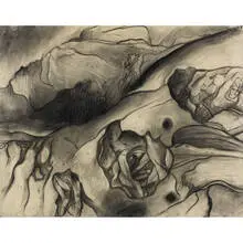 untitled by Kes Zapkus, 1960, charcoal on paper, sold Apr 2010
