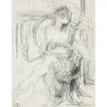 untitled (figure) by Lee Lozano, 1960, graphite on paper, sold Apr 2010