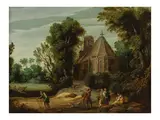 XVIIe siècle Ecole flamande, Paysages champêtres animés, a pair, oil on copper