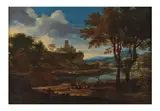 Cercle de Francisque Millet, Promeneurs près d'un lac Toile, oil on canvas