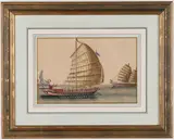 Chinese School, Studies of junks and barges in full sail