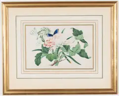 Studies of flowers and butterflies by Chinese School, A set of eight, sold Dec 2022