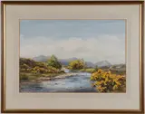 Clouds over extensive moorland by Frank Egginton, Watercolour, sold Dec 2022