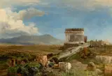 Oswald Achenbach, Via Appia mit dem Grabmal der Caecilia Metella, 1875, Öl auf Leinwand