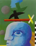 Horst Antes, Blauer Kopf und zwei Vögel (Kerstans Bild)