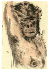 Rosemarie Trockel, Ohne Titel, 1984, Gouache und Dispersionsfarbe auf liniertem Papier