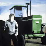 Wilhelm Sasnal, Ohne Titel (Traktor), 2007, Öl auf Nessel