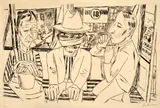 Max Beckmann, In der Trambahn, 1922, Kaltnadel auf Velin