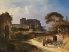 Wilhelm Schirmer, Blick auf Porta Angelica und den Vatikan, 1836, Öl auf Leinwand