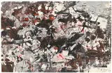 Fred Thieler, R.S.– d/E/59 (mit roten Akzenten), 1959, Öl auf leichtem Karton