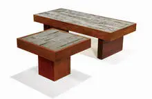 California Modern, Pair of tables, c. 1970, Forms & Surfaces