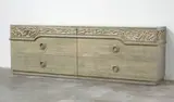 James Mont, Chest of drawers (2), c. 1950, Wood with applied silver leaf
