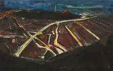 Pierre Sicard, Los Angeles La Cienega Brown, Oil on canvas