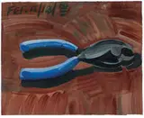 Frank Romero, Wire Snips (5 total), Oil on paper