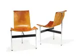 Pair of T-chairs by Ross Littell William Katavolos & Douglas Kelley, 1952, Laverne International, sold Mar 2011