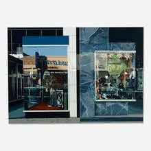 Richard Estes, Qualicraft Shoes, 1974, Silkscreen on Fabriano Cottone paper laminated to Schoeller ragboard with an aluminum inlay