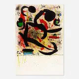 Composition by Joan Miró, 1969, lithograph in colors, sold Nov 2020