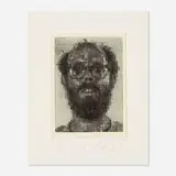 Chuck Close, Self-Portrait, 1996, photo engraving on silk tissue mounted on Hahnemühle paper