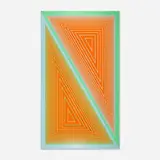 Richard Anuszkiewicz, Triangulated Orange, 1977, screenprint in colors on Masonite