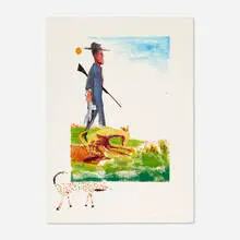 Benny Andrews, The Hunter, 1992, monoprint in colors