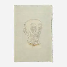 Untitled by Kiki Smith, 1995, color woodcut with hand-coloring and collage, sold Nov 2020