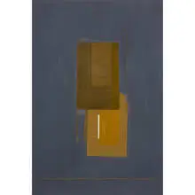 Stephen Edlich, untitled (Chord Suite no. 164), 1976, oil, burlap, cardboard collaged on canvas