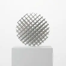 Sphere Trames by François Morellet, 1966, stainless steel, sold Apr 2010