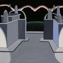 Roger Brown, #3 Monumental Circumstone Show B, c. 1975-1978, acrylic on canvas