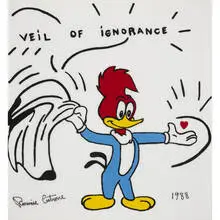 Ronnie Cutrone, Veil of Ignorance, 1988, acrylic on silk