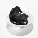 Charles LeDray, Untitled, 1991, stuffed velvet bear, Rancho Le Brea tar, sugar cubes, sawdust, porcelain plate and cup assemblage