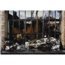 Jay P. Wolke, Burnt Prayer Books, Post-Arson Fire, Ektacolor photograph
